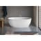 Ruvati 59-inch Matte White epiStone Solid Surface Oval Freestanding Bath Tub Canali RVB6744WH - alternate 2